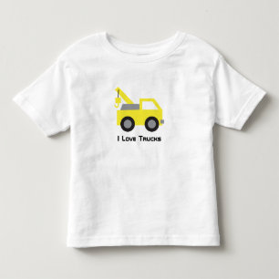 Ik hou van vrachtwagens, leuk geel voertuig voor k kinder shirts