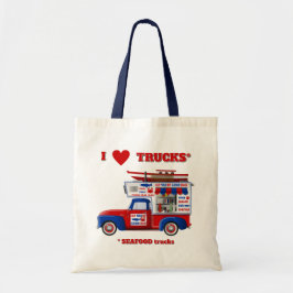 Ik hou van vrachtwagens (zeevruchten) tote bag