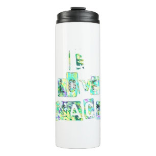 Ik hou van vrede, mooie kunst en tekstontwerp thermosbeker