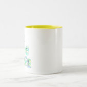 Ik hou van vrede, mooie kunst en tekstontwerp tweekleurige koffiemok (Center)