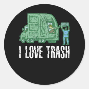 Ik hou van vuilnis ronde sticker