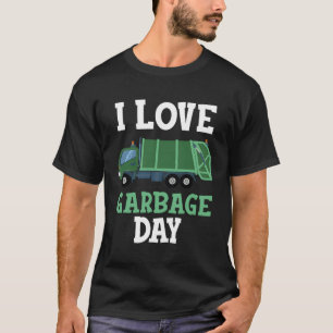Ik hou van vuilnisdag recycling vuilniswagen Kind T-shirt