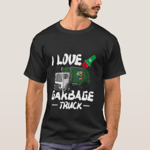 Ik hou van vuilniswagen recycling afval USA T REX T-shirt