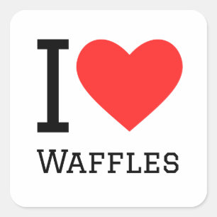 Ik hou van wafels vierkante sticker