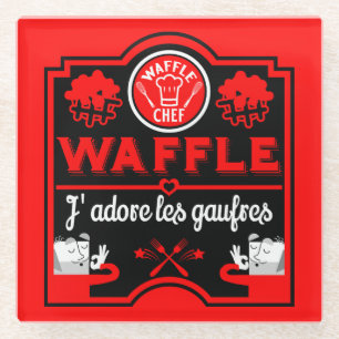 Ik hou van Waffles Glazen Onderzetter