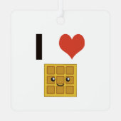 Ik hou van Waffles Metalen Ornament (Achterkant)