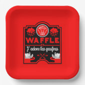 Ik hou van Waffles Papieren Bordje (Voorkant)