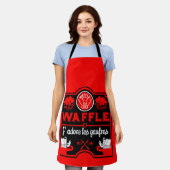 Ik hou van Waffles Schort (Gedragen)