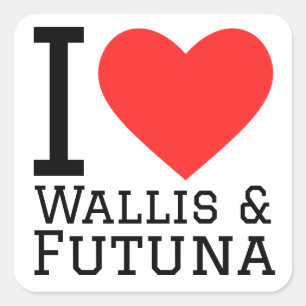 Ik hou van Wallis & Futuna Vierkante Sticker