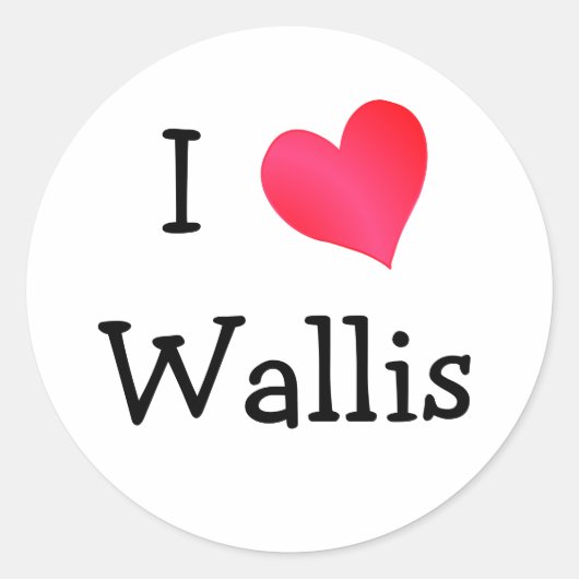 Ik hou van Wallis Ronde Sticker (Voorkant)