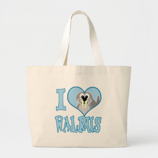 Ik hou van walrus grote tote bag