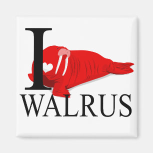 Ik hou van Walrus Magnets Magneet