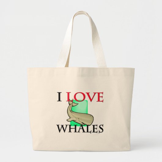 Ik hou van walvissen grote tote bag (Voorkant)