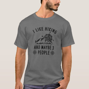 Ik hou van wandelen en misschien 3 mensen, die kam t-shirt