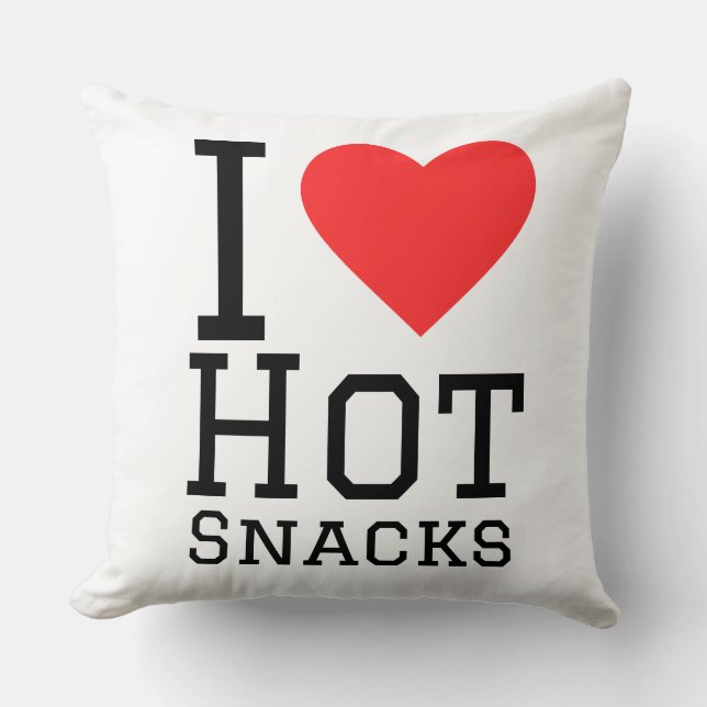 Ik hou van warme snacks kussen (Voorkant)