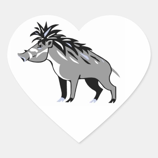 Ik hou van Warty PIGS - Wildlife - Natuur - Hart Sticker (Voorkant)