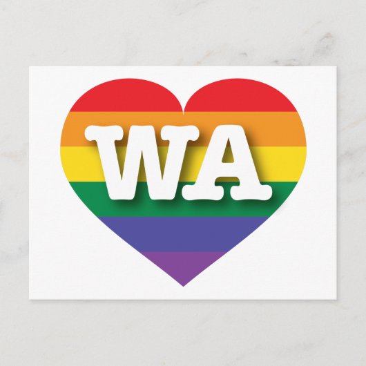 Ik hou van Washington State Rainbow Heart Briefkaart (Voorkant)