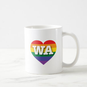 Ik hou van Washington State Rainbow Heart Koffiemok
