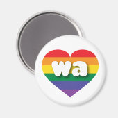 Ik hou van Washington State Rainbow Heart Magneet (Voorkant / Achterkant)