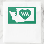 Ik hou van Washington State Rectangle Stickers (Tas)