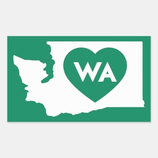 Ik hou van Washington State Rectangle Stickers (Voorkant)