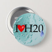 Ik hou van water ronde button 7,6 cm (Voorkant /achterkant)