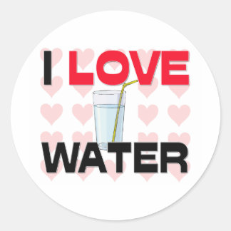 Ik hou van water ronde sticker