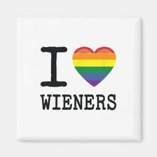 Ik hou van Weiners Een Rainbow Pride LGBTQ Gay Biu Magneet