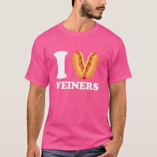 Ik hou van Weiners Hotdogs Frankfurter Wiener Fran T-shirt