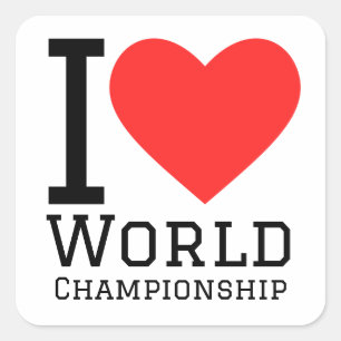 Ik hou van wereldkampioenschap vierkante sticker