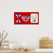 Ik hou van Westie Dog, Union Jack Poster (Keuken)