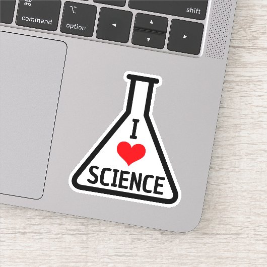 Ik hou van wetenschap Erlenmeyer Sticker (Detail)