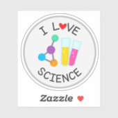 Ik hou van wetenschap school stans sticker decal (Vel)