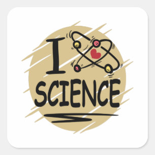 Ik hou van Wetenschap Vierkante Sticker