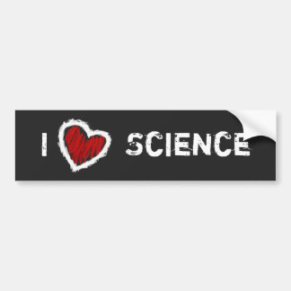 Ik hou van wetenschap! (zwart op zwart) bumpersticker
