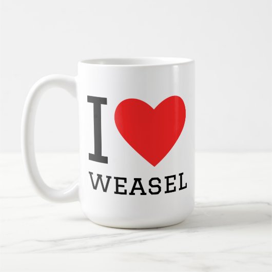 Ik hou van wezel koffiemok (Links)