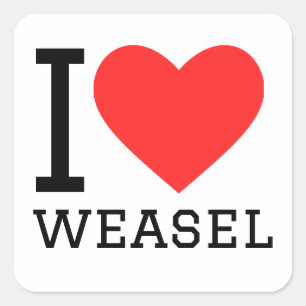 Ik hou van wezel vierkante sticker