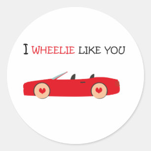 Ik hou van wheelie ronde sticker
