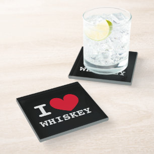 Ik hou van whisky glas drinkvonder glazen onderzetter