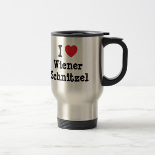 Ik hou van Wiener Schnitzel hart T-Shirt Reisbeker