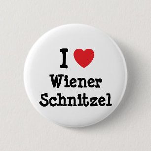 Ik hou van Wiener Schnitzel hart T-Shirt Ronde Button 5,7 Cm