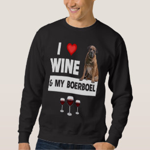 Ik hou van wijn en mijn Boerboel jachthond moeder Trui