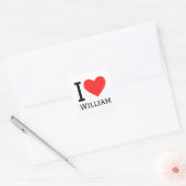 Ik hou van william vierkante sticker (Envelop)