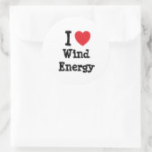 Ik hou van Wind Energy-hart op maat Ronde Sticker (Tas)