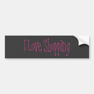 Ik hou van winkelen bumpersticker