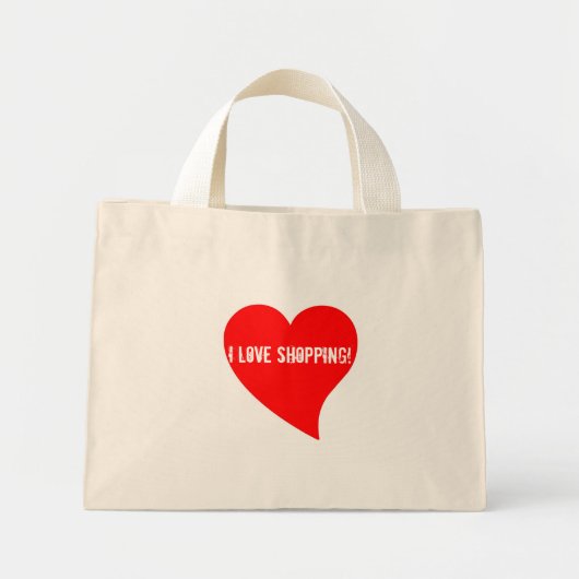 Ik hou van winkelen! Floral Bag Mini Tote Bag (Voorkant)