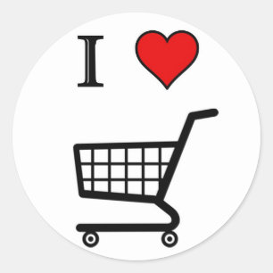 IK HOU VAN WINKELEN RONDE STICKER