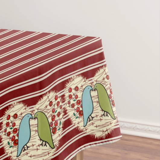 Ik hou van wintervogels en bessen 60 "x 104" tafelkleed (Voorbeeld)