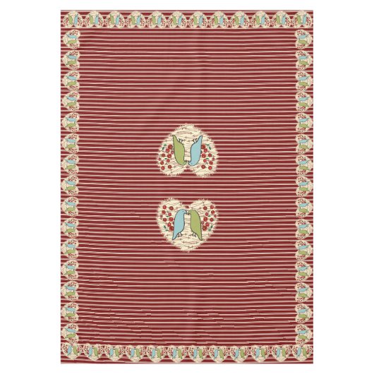 Ik hou van wintervogels en bessen 60 "x 84" tafelkleed (Voorkant)