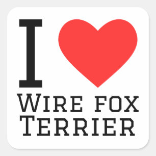 Ik hou van wire fox terrier vierkante sticker